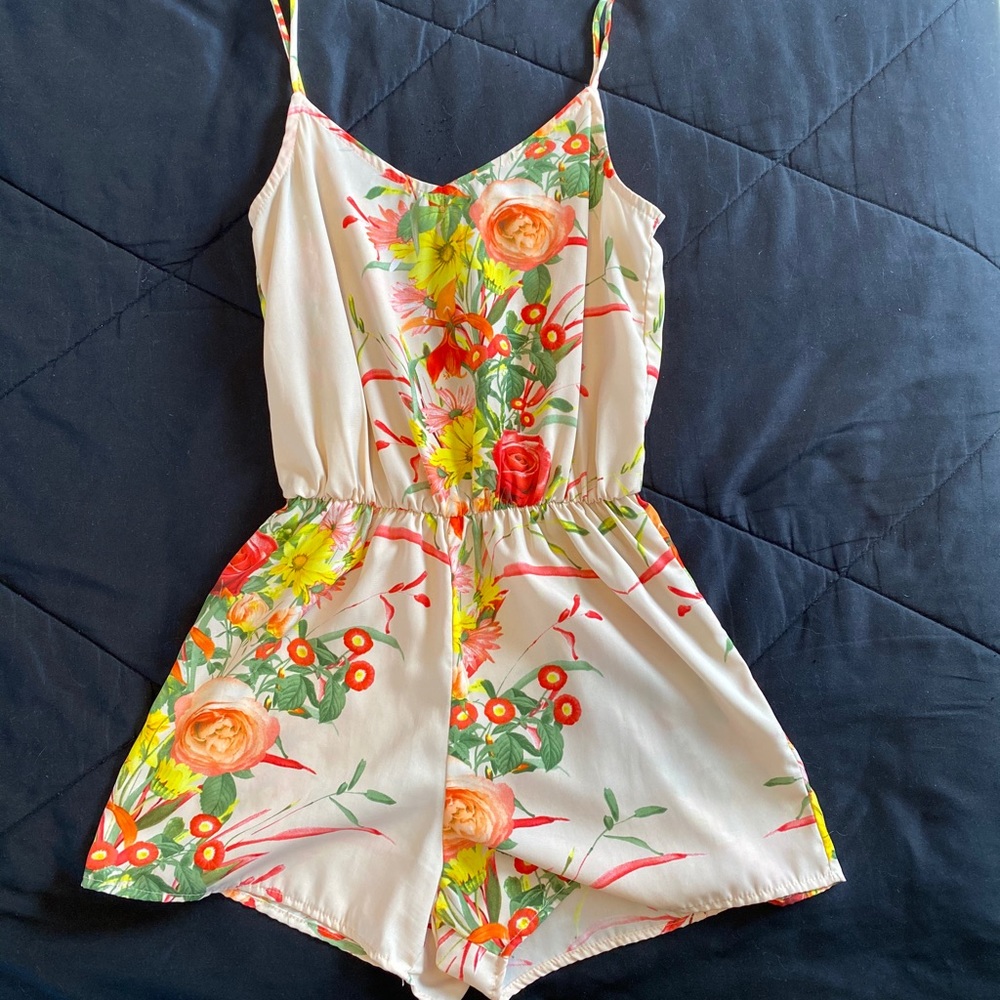 Pink Floral Romper